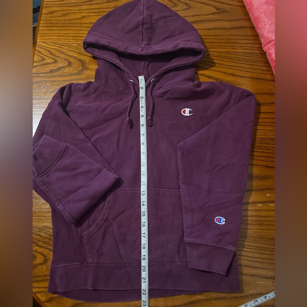 Women’s Vintage Champion Reverse Weave Purple Heavyweight Hoodie Sz S